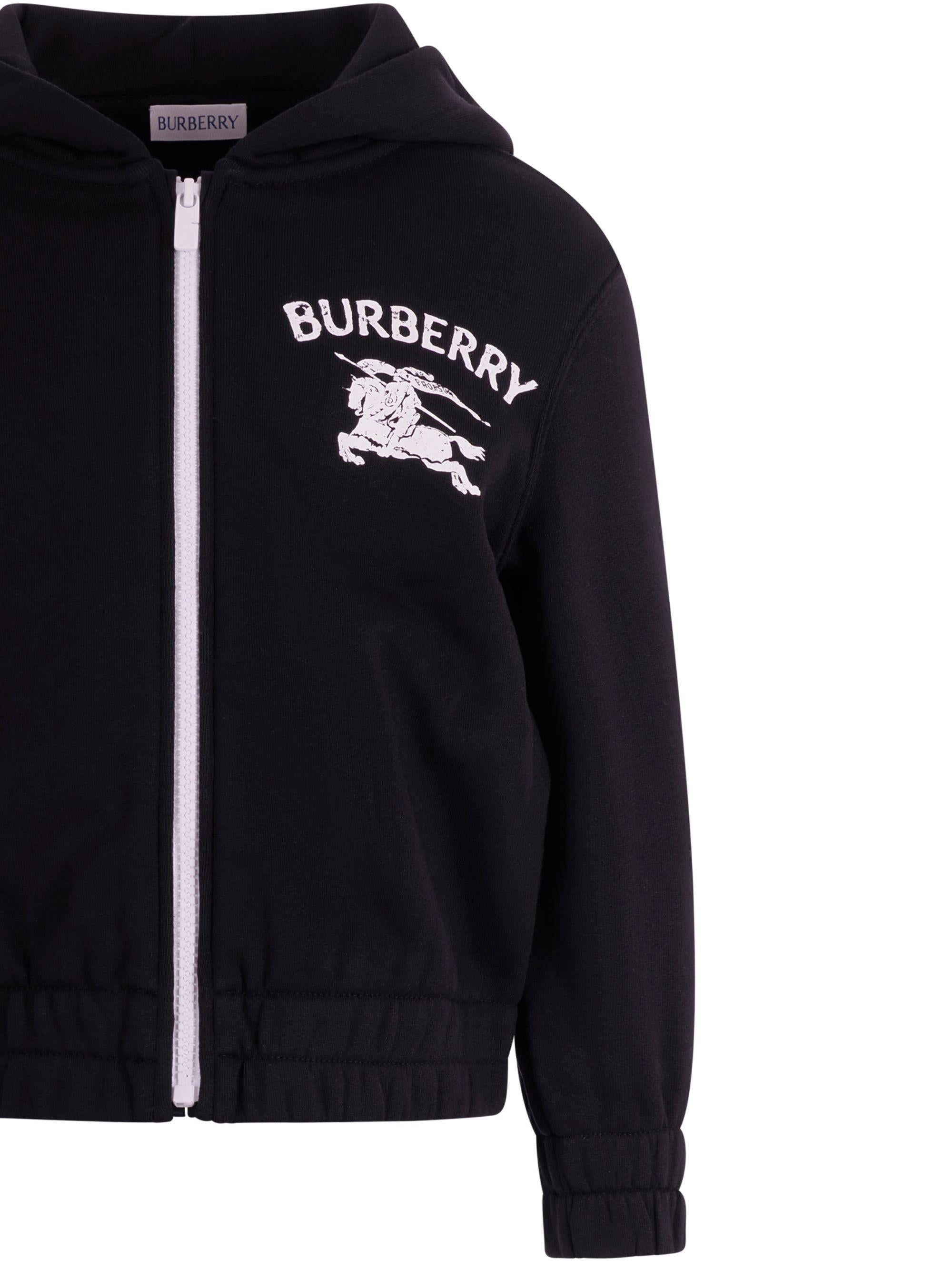 Felpa per bambino Burberry Kids nera con zip 8117347 A1189 BURBERRY KIDS