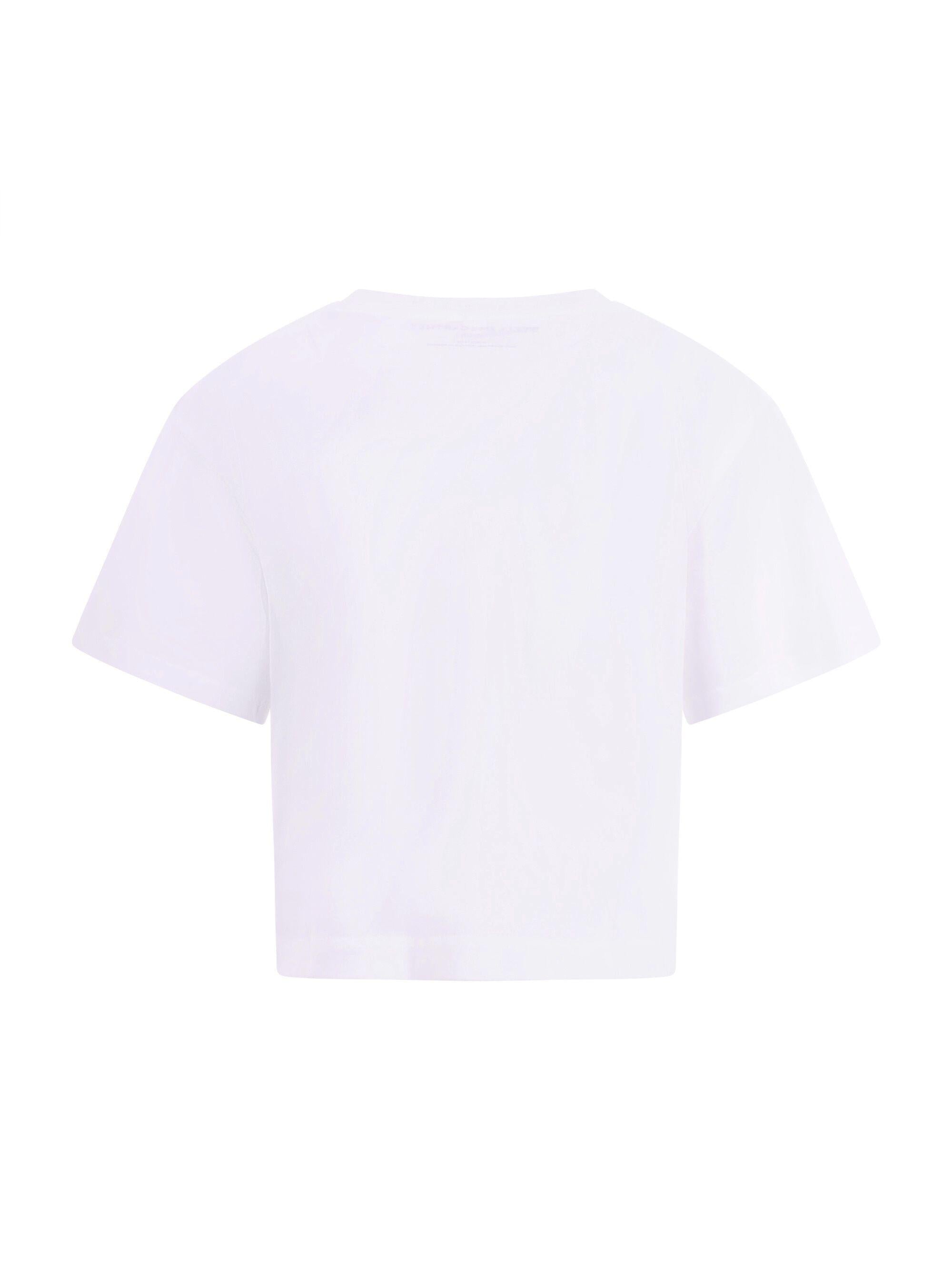 T-shirt per bambina Stella McCartney Kids bianca con stampa grafica sul davanti TY8A91 Z0434 100 STELLA McCARTNEY KIDS