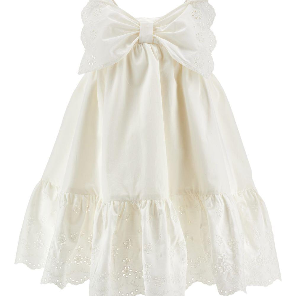 Abito per bambina Monnalisa bianco con gonna con balze 17G902 7043 0099 MONNALISA KIDS
