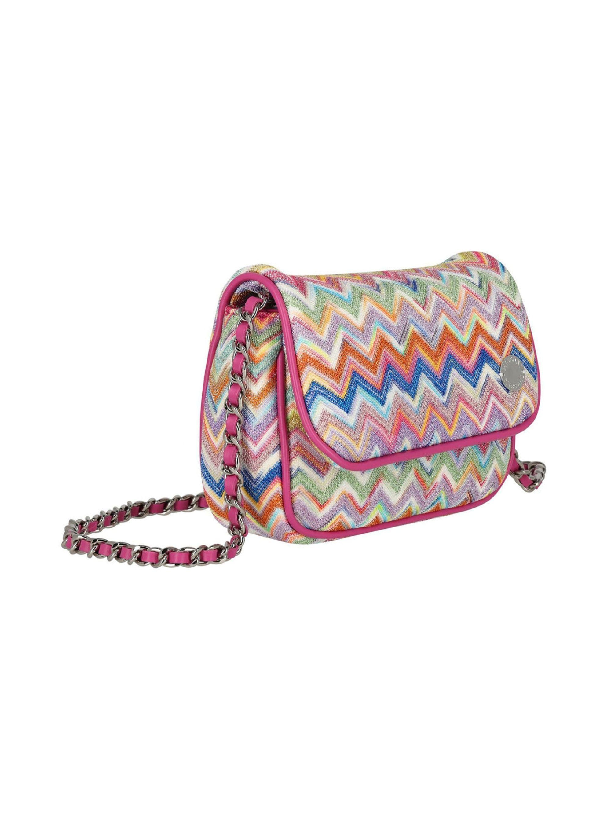 Borsa a tracolla per bambina Missoni Kids multicolore con motivo a zig-zag MY0B28 Q0107 999 MISSONI KIDS