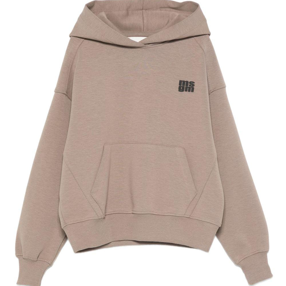 Felpa per bambini MSGM Kids beige con stampa del logo F5MSJUHS052 MS042 MSGM KIDS