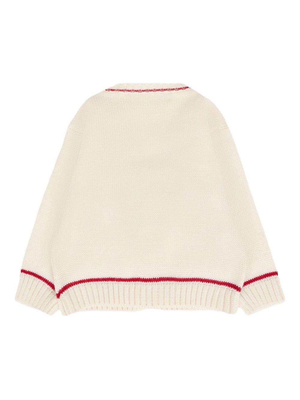 Cardigan per neonato La Stupenderia bianco con scollo a V 1WCCR61 826 LA STUPENDERIA