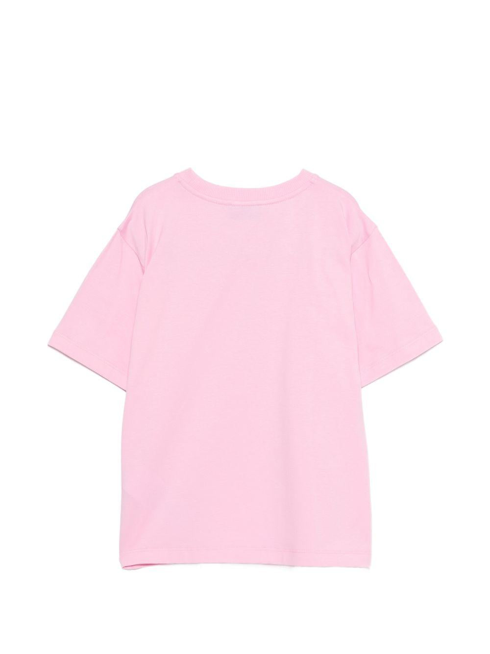 T-shirt per bambina Moschino Kids rosa con stampa Teddy Bear HDM076LBA00 51473 MOSCHINO KIDS