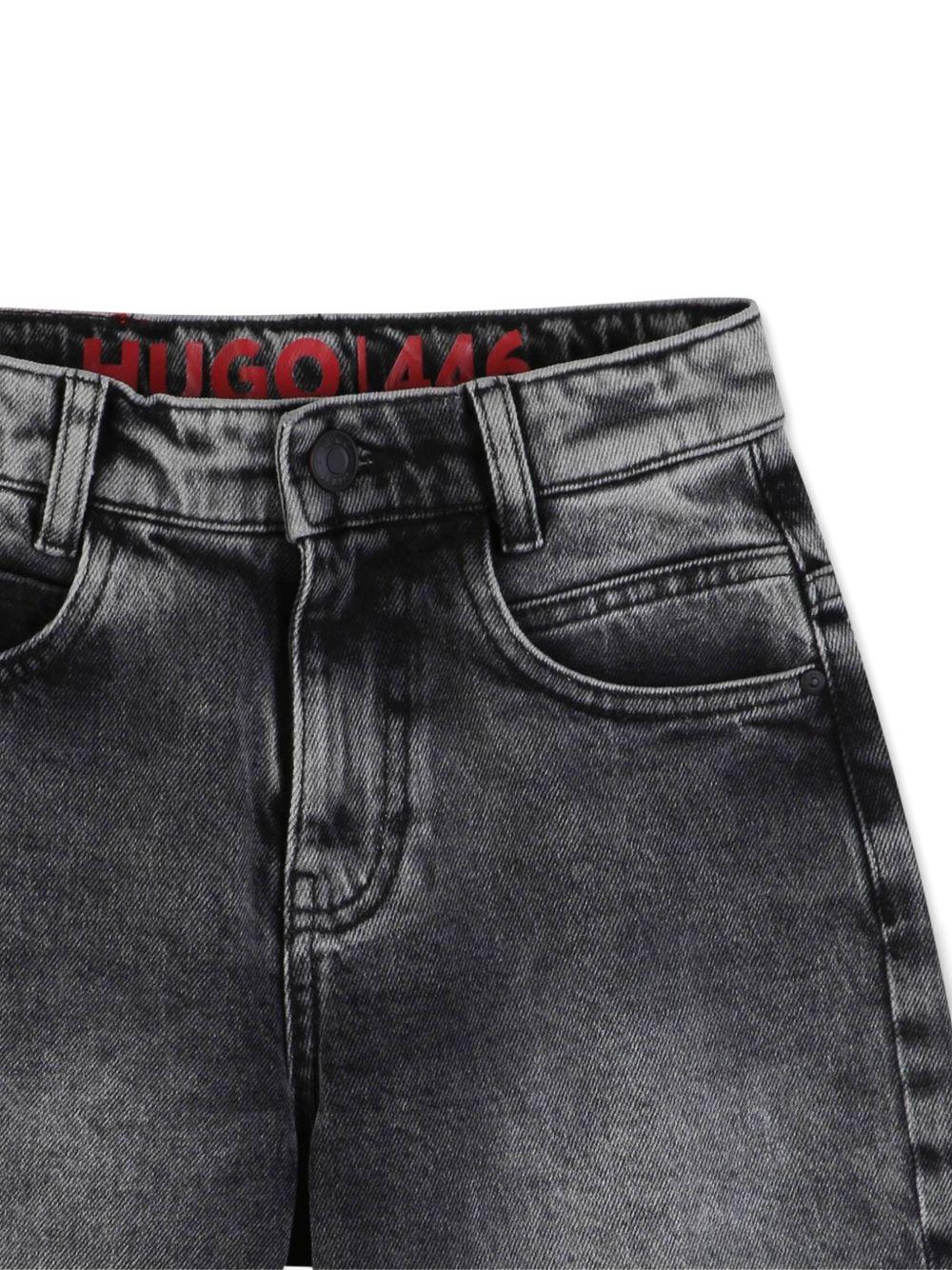 Shorts per bambino Hugo Kids grigio con effetto schiarito G00994 Z21 Hugo KIDS