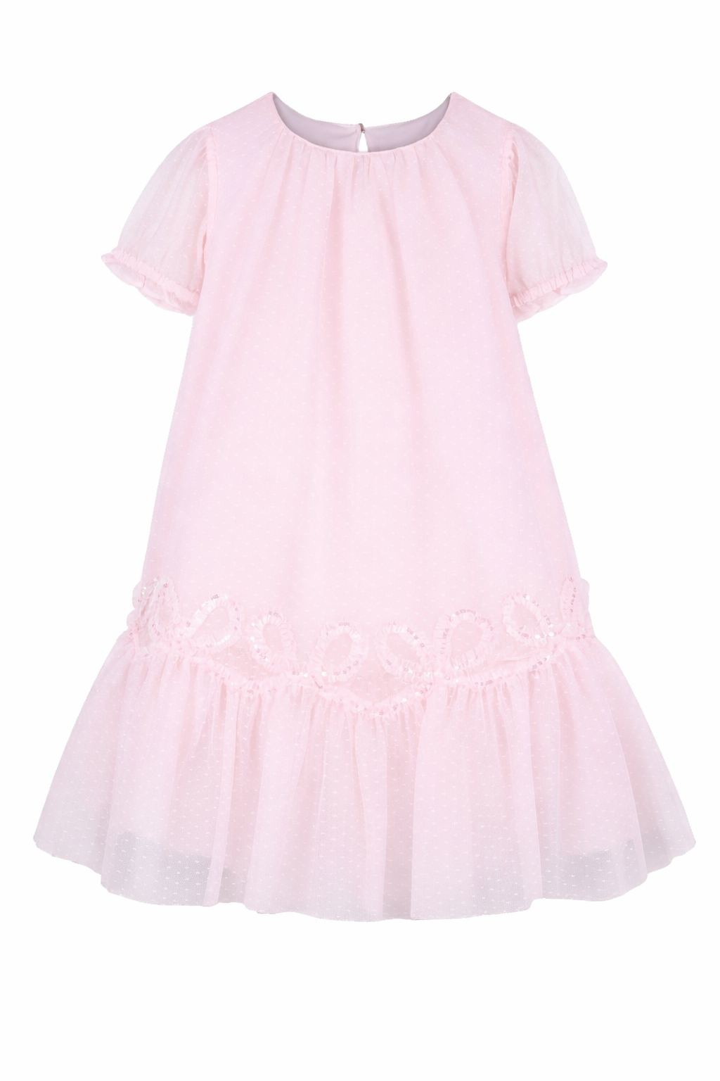 Abito per bambina Billieblush rosa con paillettes e ruches U21833 44L BILLIEBLUSH