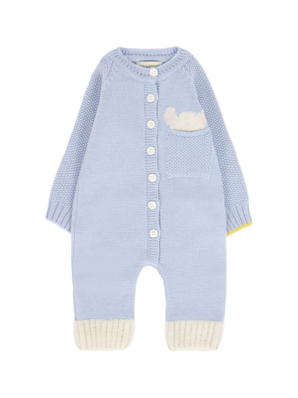 Tutina per neonato Gensami Kids azzurra con chiusura con bottoni TU-PEEKABOO-WE SKY BLUE GENSAMI