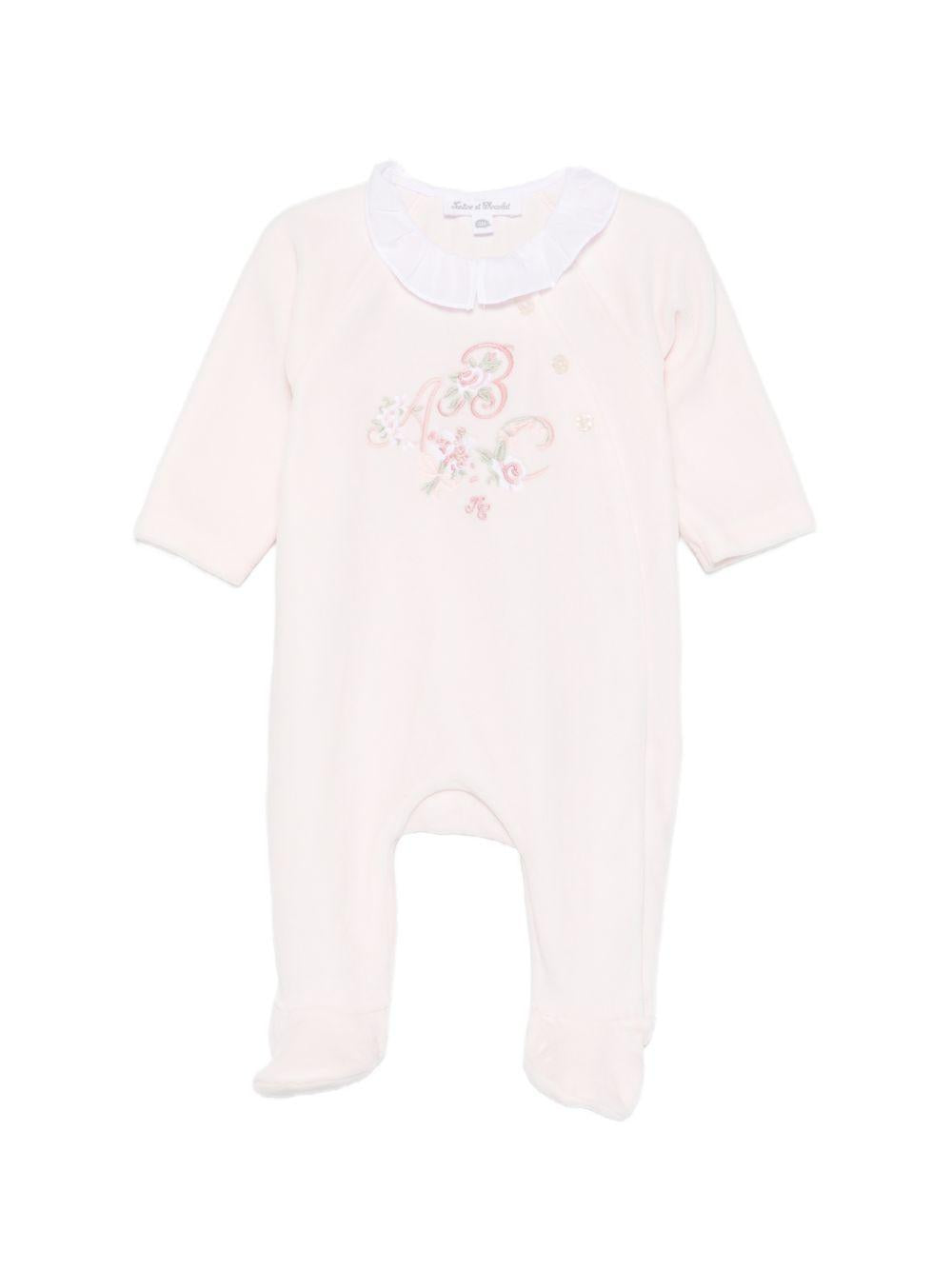 Tutina per neonata Tartine & Chocolat rosa con ricamo a fiori CC54060 31 TArtine & Chocolat KIDS