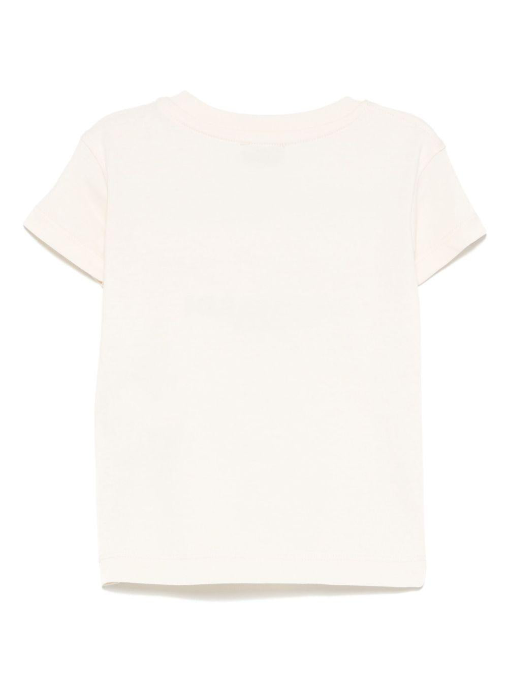 T-shirt per neonato Trussardi Junior beige con logo e dettaglio goffrato TIP25020TS BUTTER TRUSSARDI JUNIOR