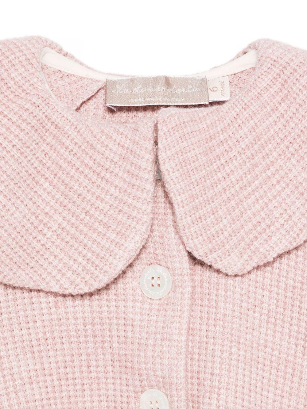Cardigan per neonata La Stupenderia rosa con colletto arricciato 1TCGC22 M06 LA STUPENDERIA
