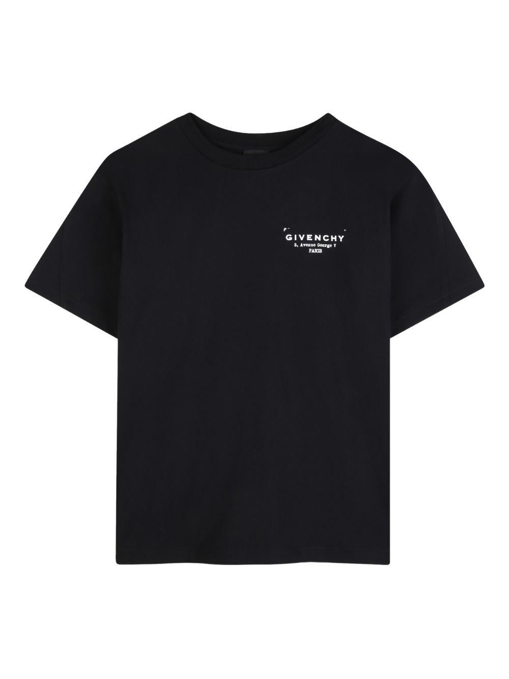 T-shirt per bambino Givenchy Kids nera con stampa logo sul davanti H31075 09B GIVENCHY KIDS