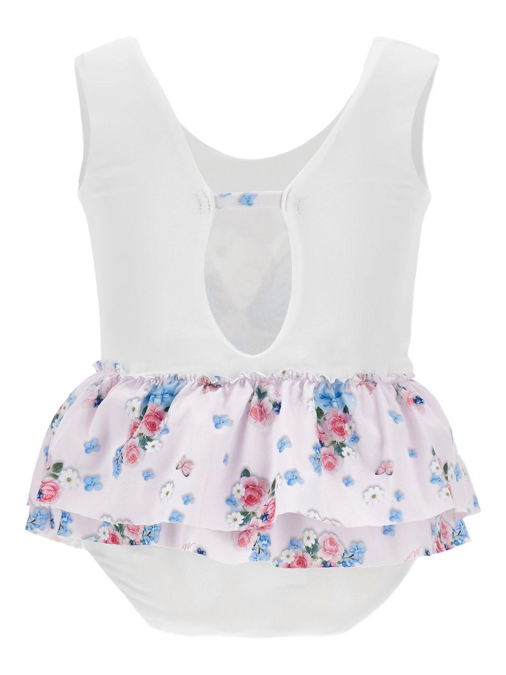 Costume per neonata Monnalisa bianco con motivo a fiori 39G021 7053 9990 MONNALISA KIDS