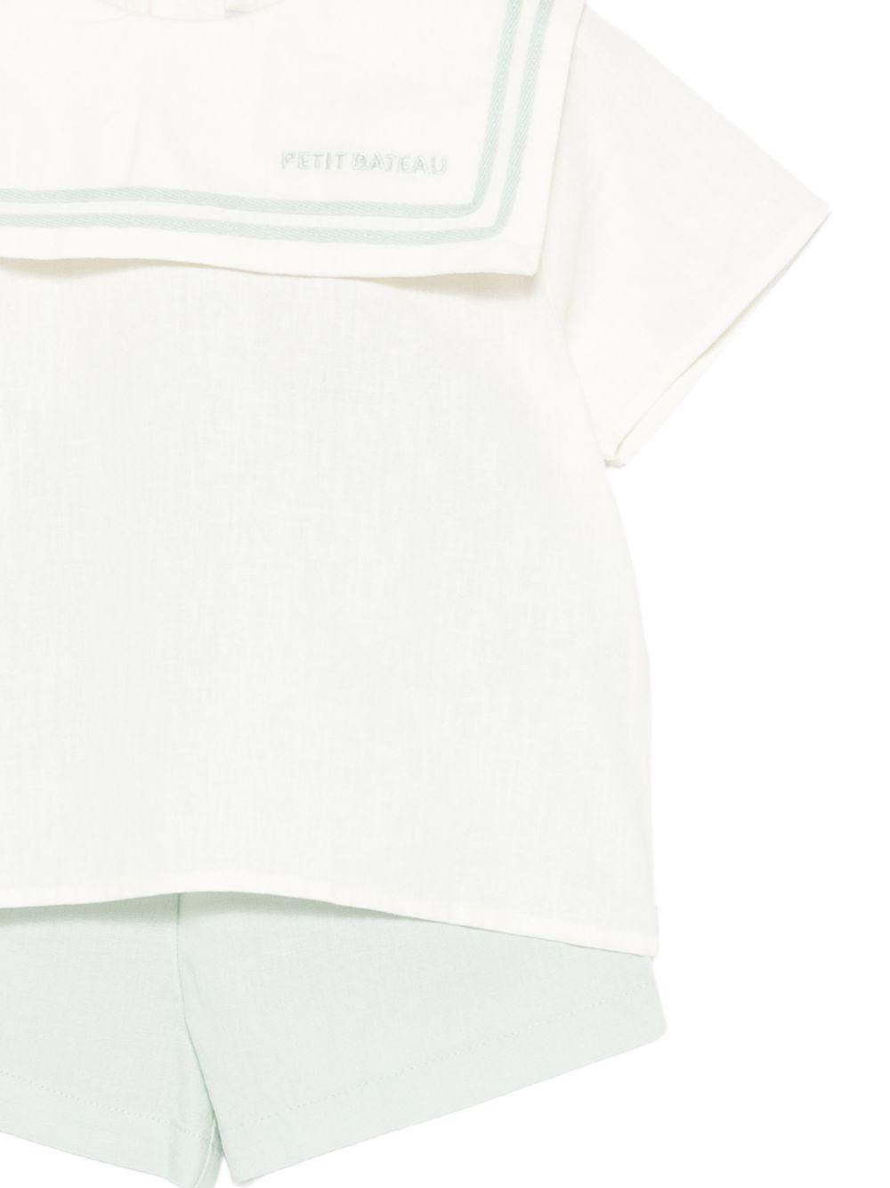 Set t-shirt e shorts per neonato Petit Bateau multicolor con colletto A0FA8 01 PETIT BATEAU KIDS
