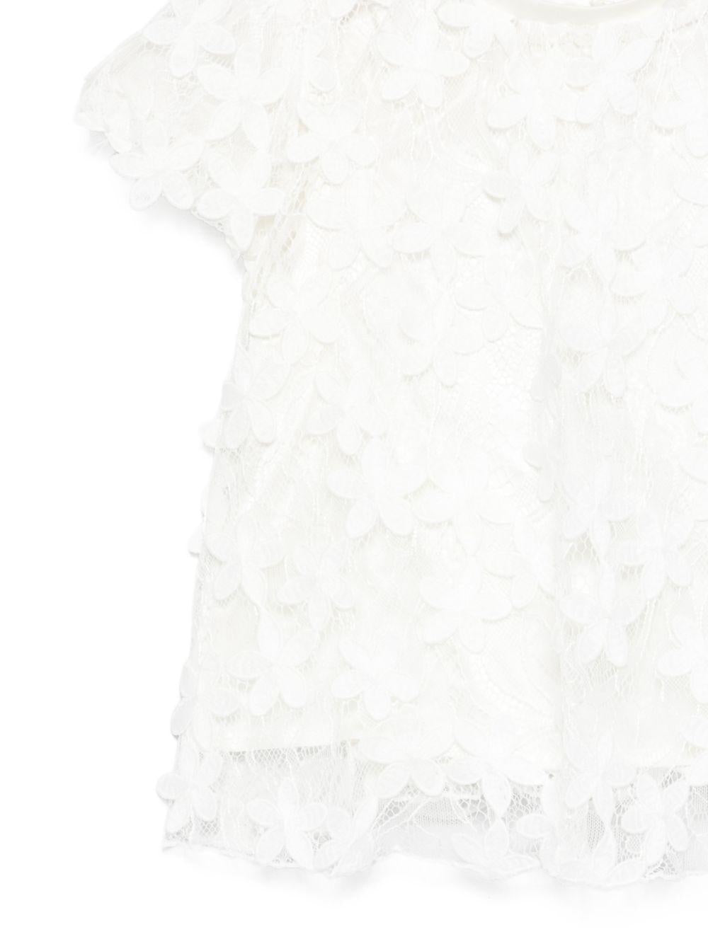 Blusa per bambina Balmain Kids bianca in pizzo a fiori BY5A81 U0263 100 BALMAIN KIDS