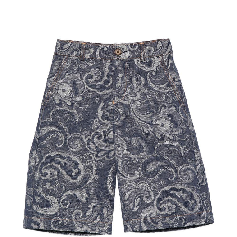 Shorts per bambino Etro Kids blu con motivo Paisley all-over GY6P09 I0308 620 ETRO KIDS