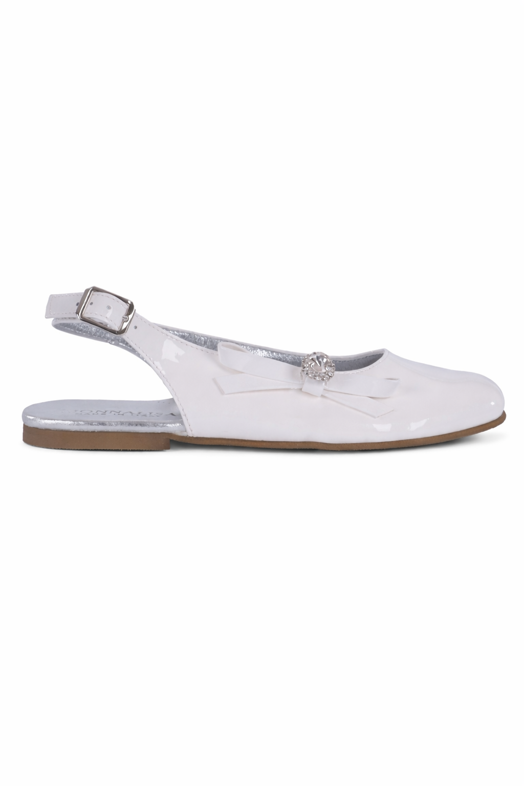 Ballerine per bambina Monnalisa bianche con fiocco e cristalli 87G000 7706 0099 MONNALISA KIDS