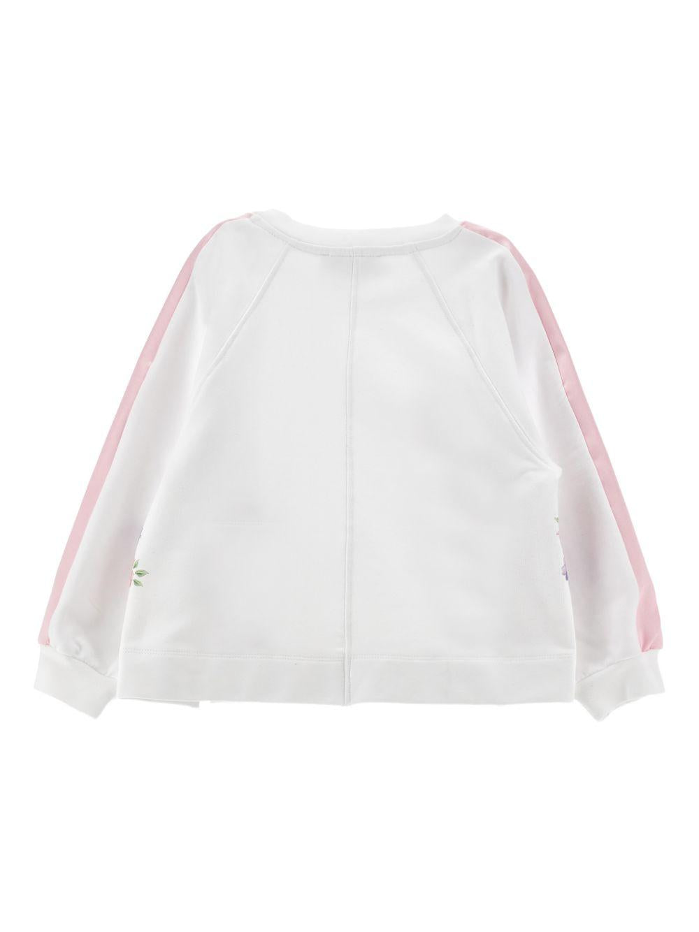 Felpa per bambina Monnalisa bianca con stampa a fiori 19G600 7007 9990 MONNALISA KIDS