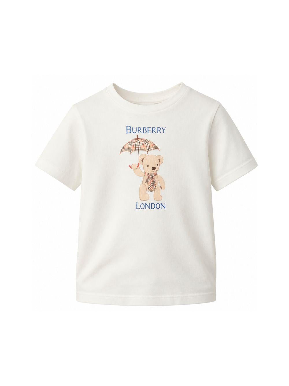 T-shirt per bambini Burberry Kids bianca con motivo London Bear 8127206 A2014 BURBERRY KIDS