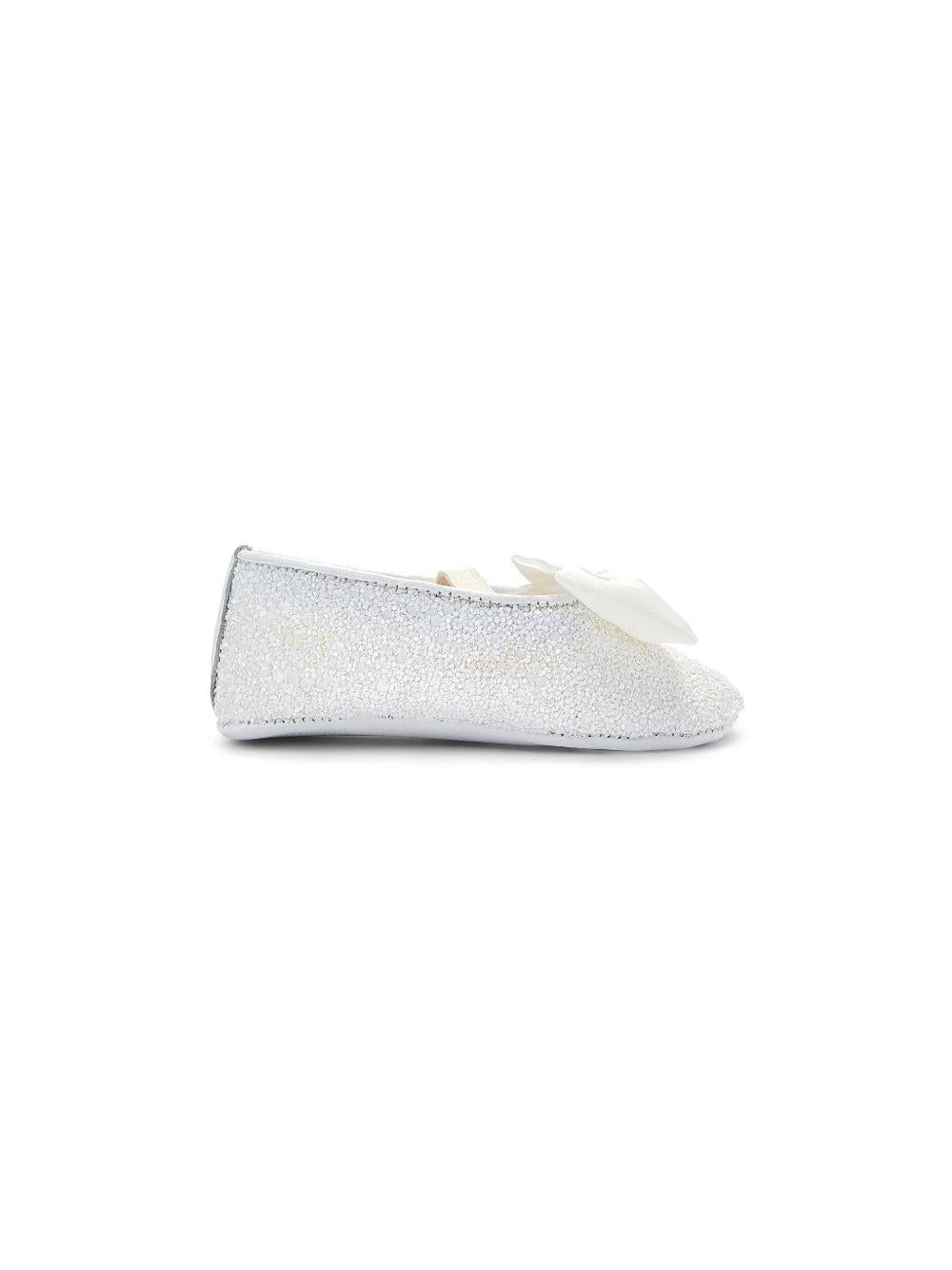 Ballerine per neonata BabyWalker bianco con glitter con fiocco PB1645 WHITE BABYWALKER KIDS