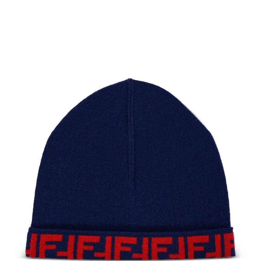 Berretto per bambino Fendi Kids blu con logo JUP063 AO29 F08B9 FENDI KIDS