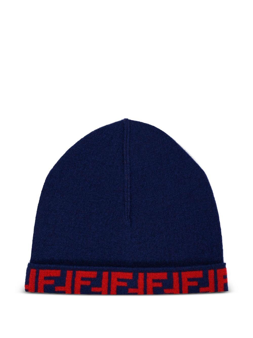 Berretto per bambino Fendi Kids blu con logo JUP063 AO29 F08B9 FENDI KIDS