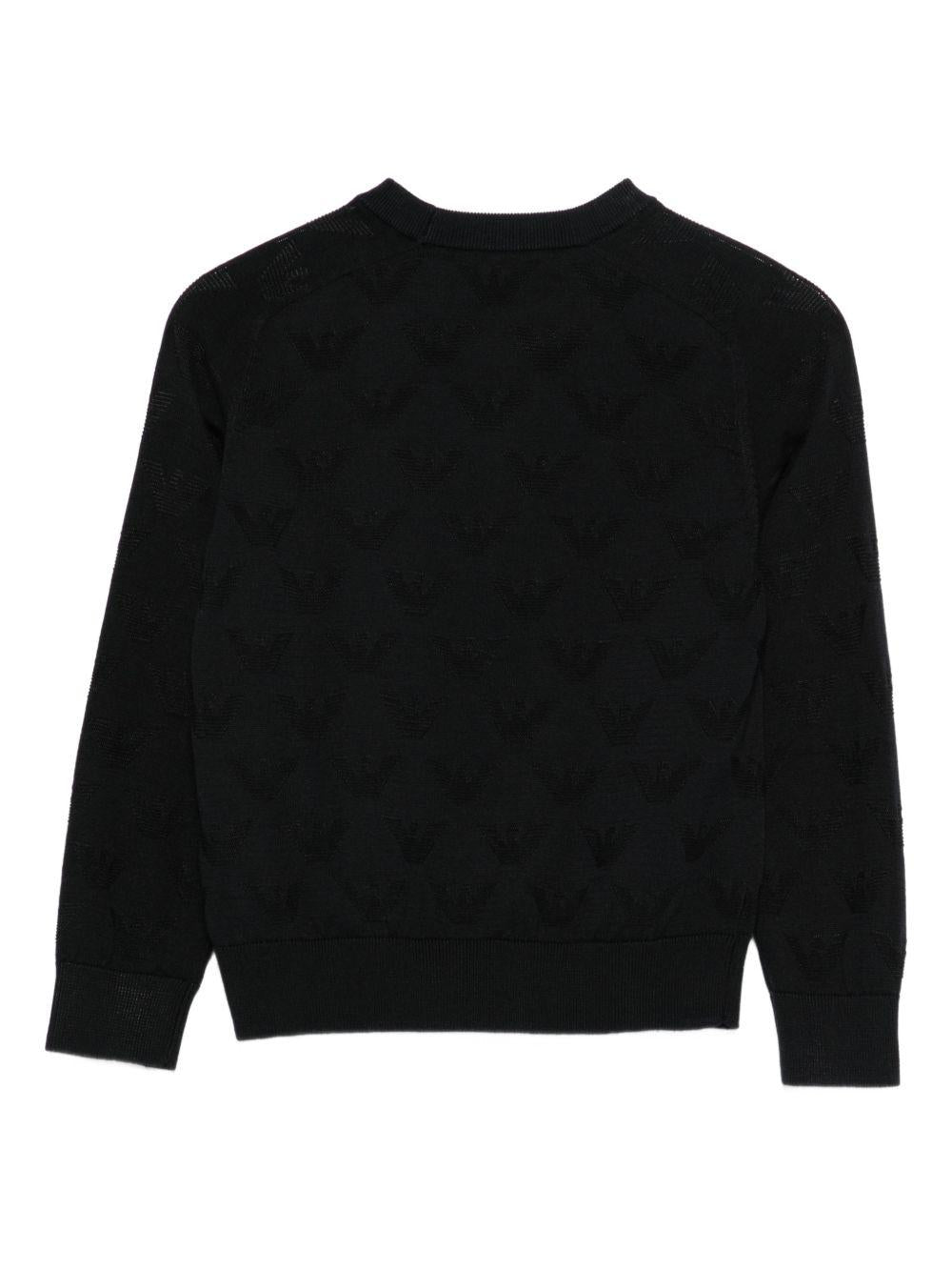 Maglione per bambino Emporio Armani Kids blu con scollo rotondo EB001229 AF23415 UB118 EMPORIO ARMANI KIDS