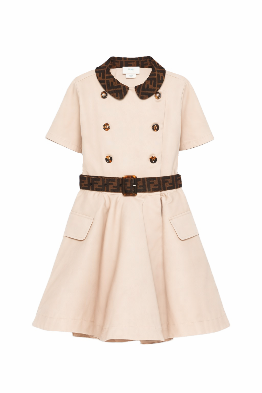 Abito per bambina Fendi Kids beige con cintura con logo JFB827 AS5Y F1P2N FENDI KIDS