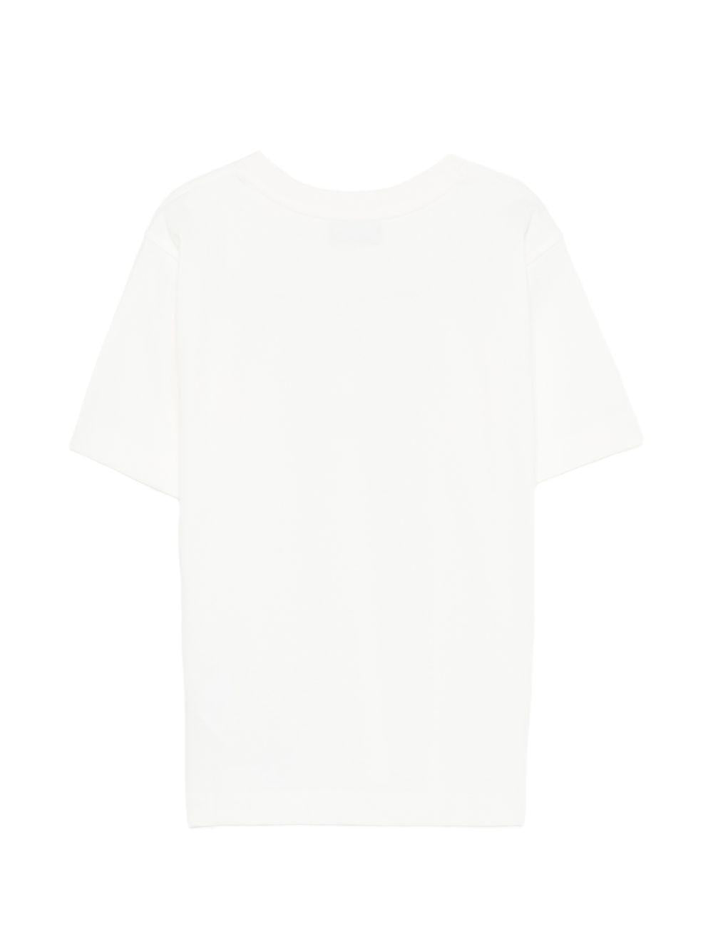 T-shirt per bambini Moschino Kids bianca con logo sul davanti HYM03SLFA07 10063 MOSCHINO KIDS