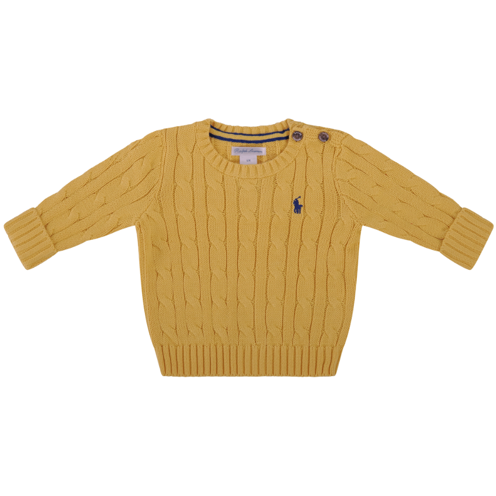 Maglione per neonato Polo Ralph Lauren Kids giallo con ricamo Polo Pony 320702674 500 Ralph Lauren kids