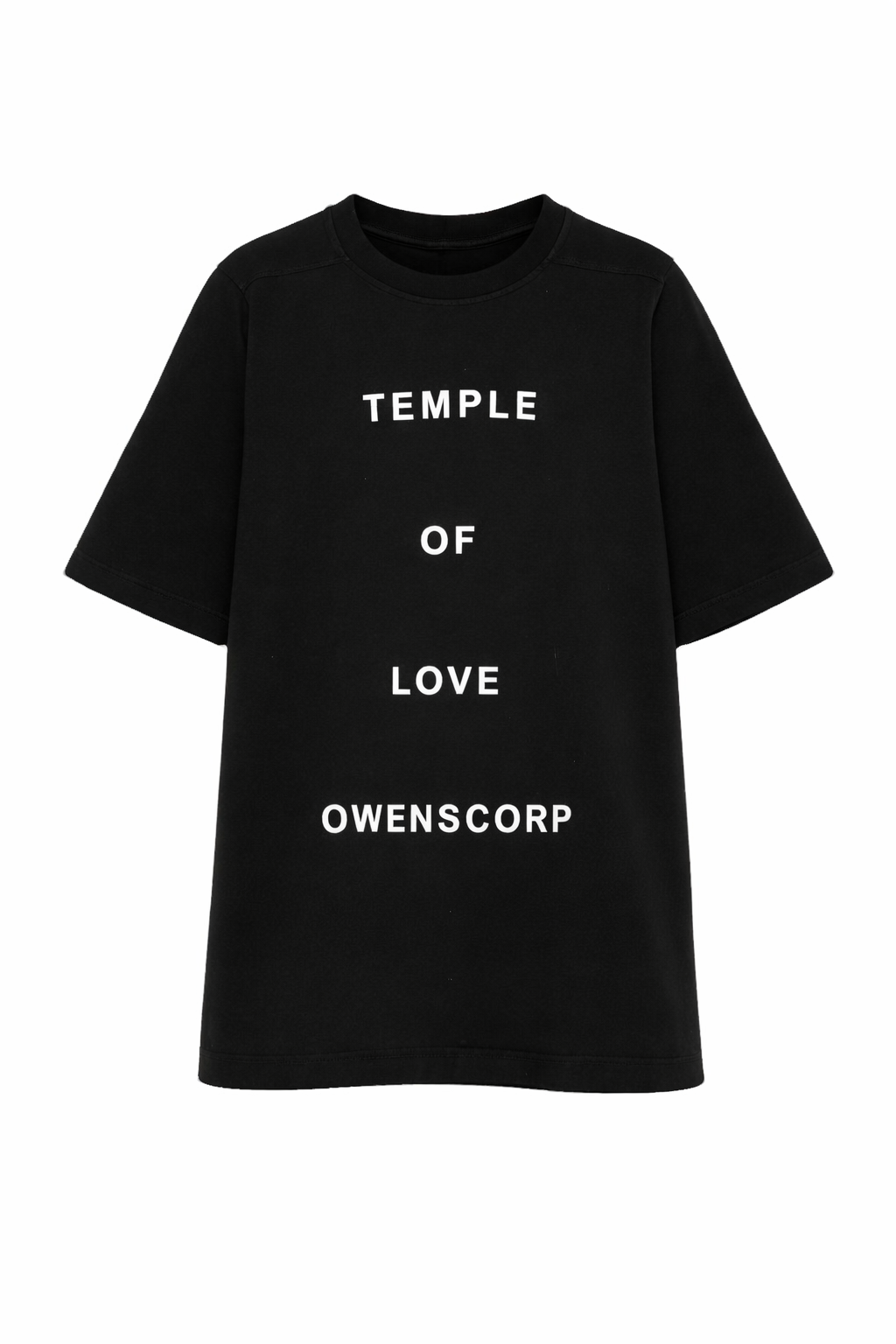 T-shirt Jumbo per bambino Rick Owens Kids nera con scritta sul davanti BG01F3274RNP14P 0911 RICK OWENS KIDS