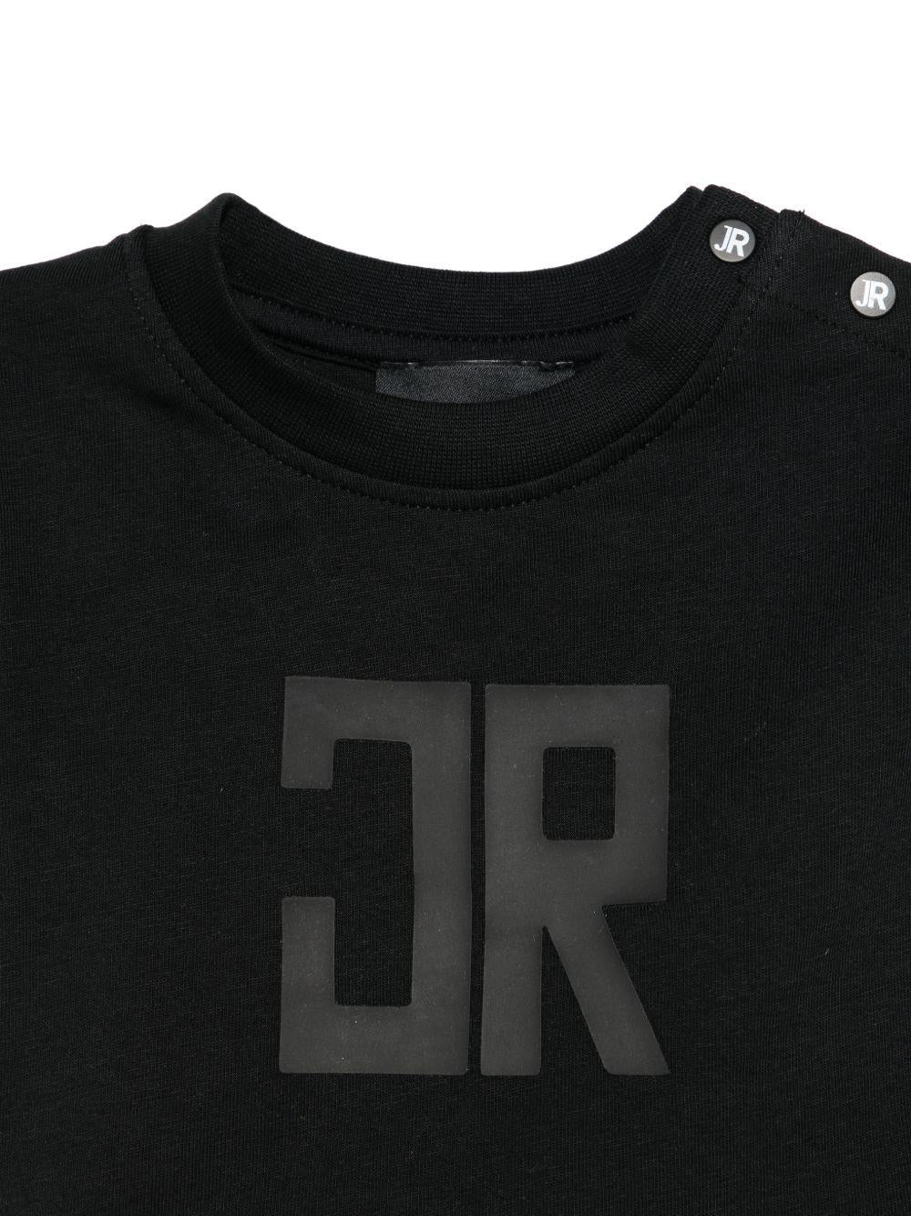 Completo t-shirt e shorts per neonato John Richmond Junior nero con dettagli logo RIP26023CJ BLACK JOHN RICHMOND KIDS