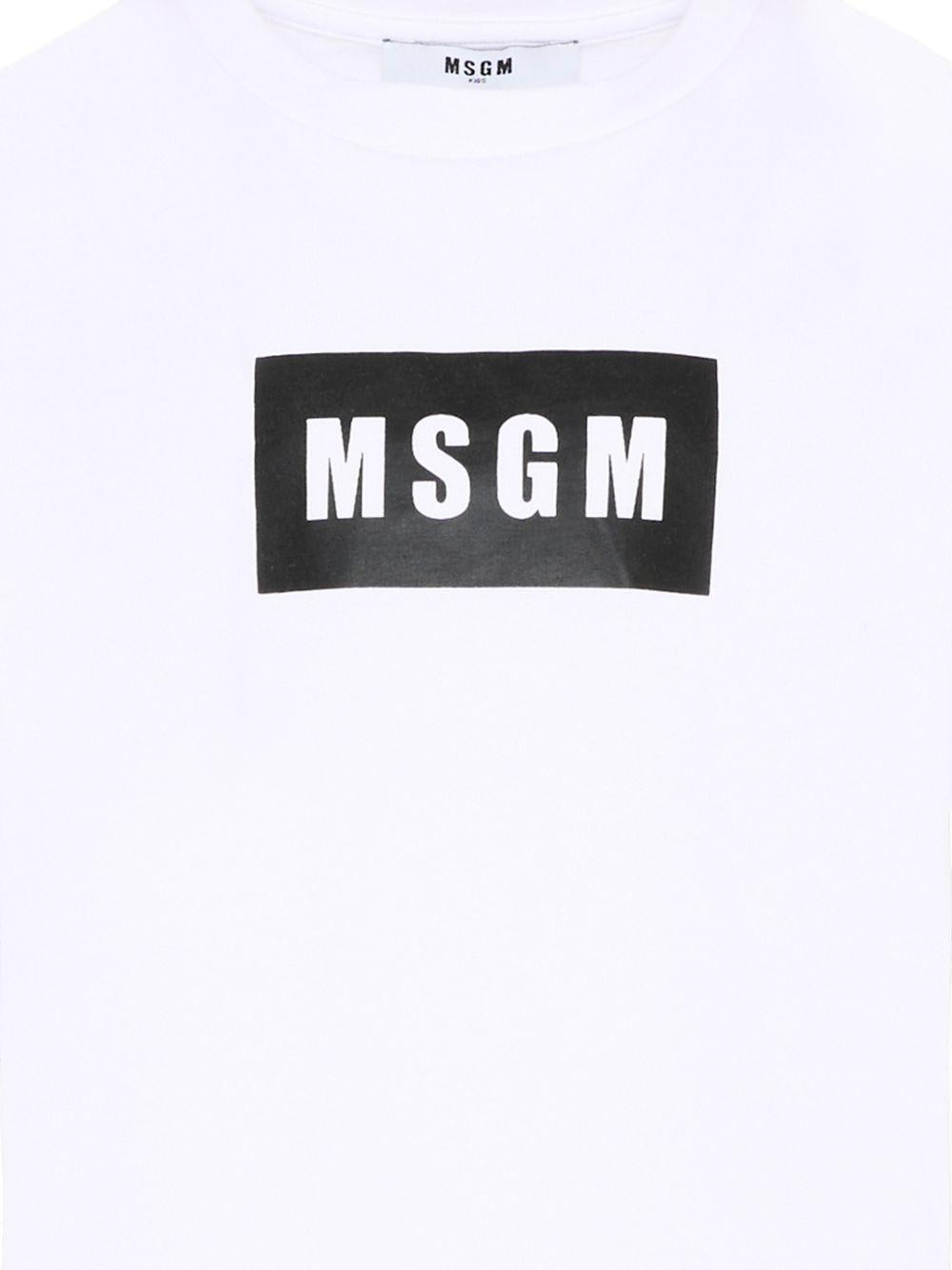 T-shirt per bambino MSGM Kids bianca con stampa logo S6MSJUTH005 001 MSGM KIDS