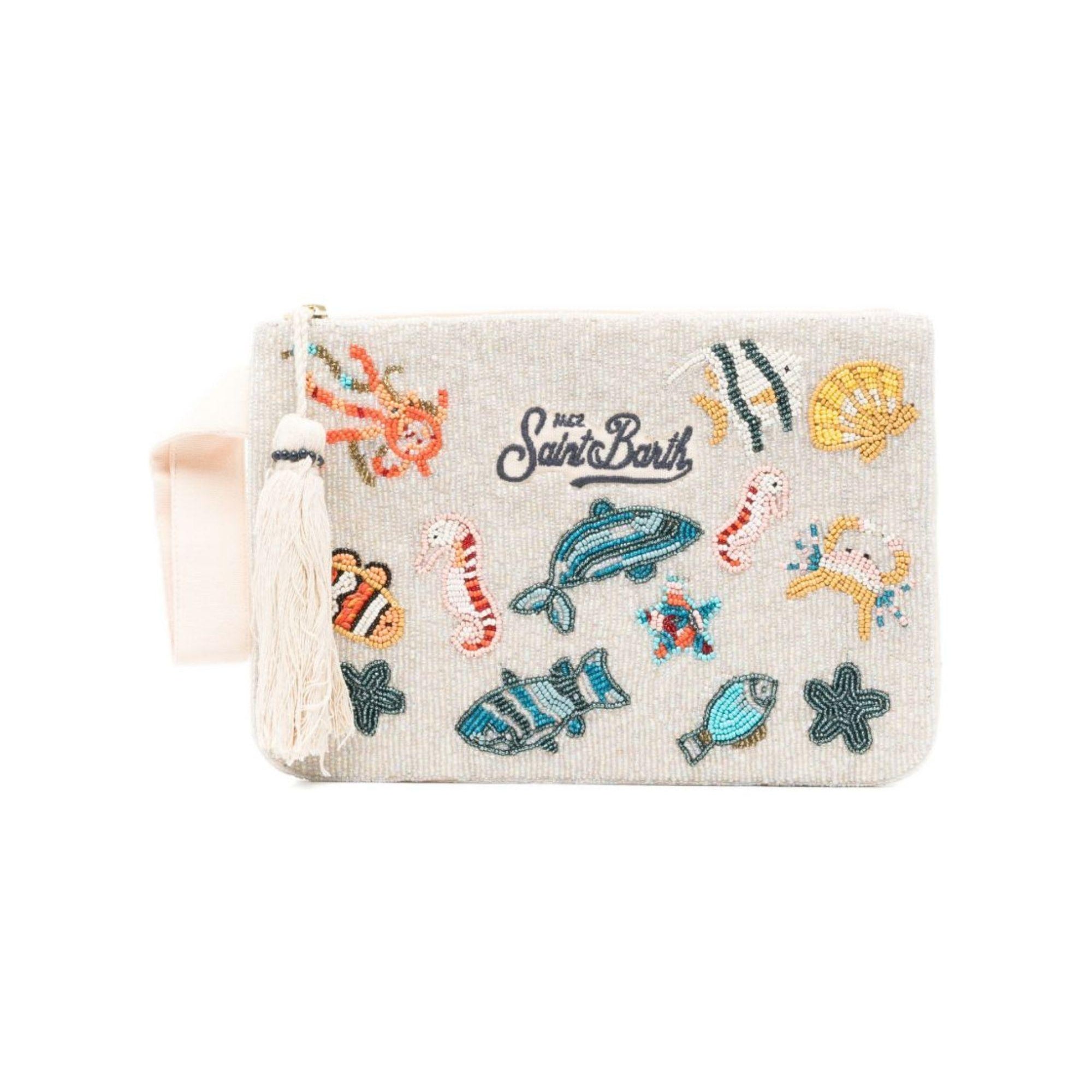 Pochette MC2 Saint Barth beige con ricamo del logo POU0002 00877L MC2 ST. BARTH KIDS
