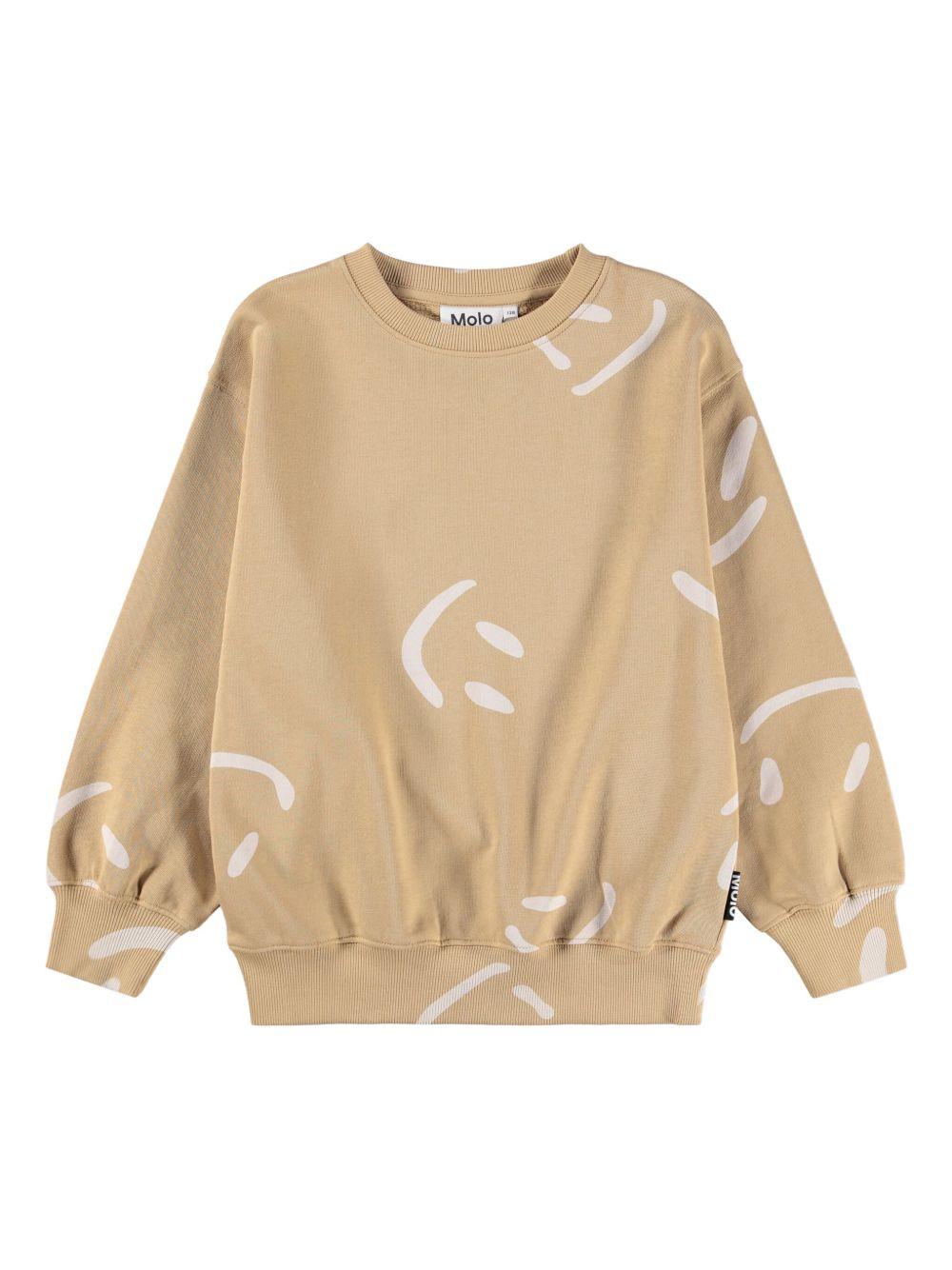 Felpa Monti per bambino Molo beige con stampa smile 1S26J201 9594 MOLO KIDS
