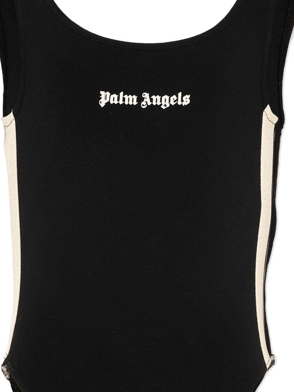 Body per bambina Palm Angels Kids nero con logo sul davanti PGBD00CS26FLE001 110 PALM ANGELS KIDS