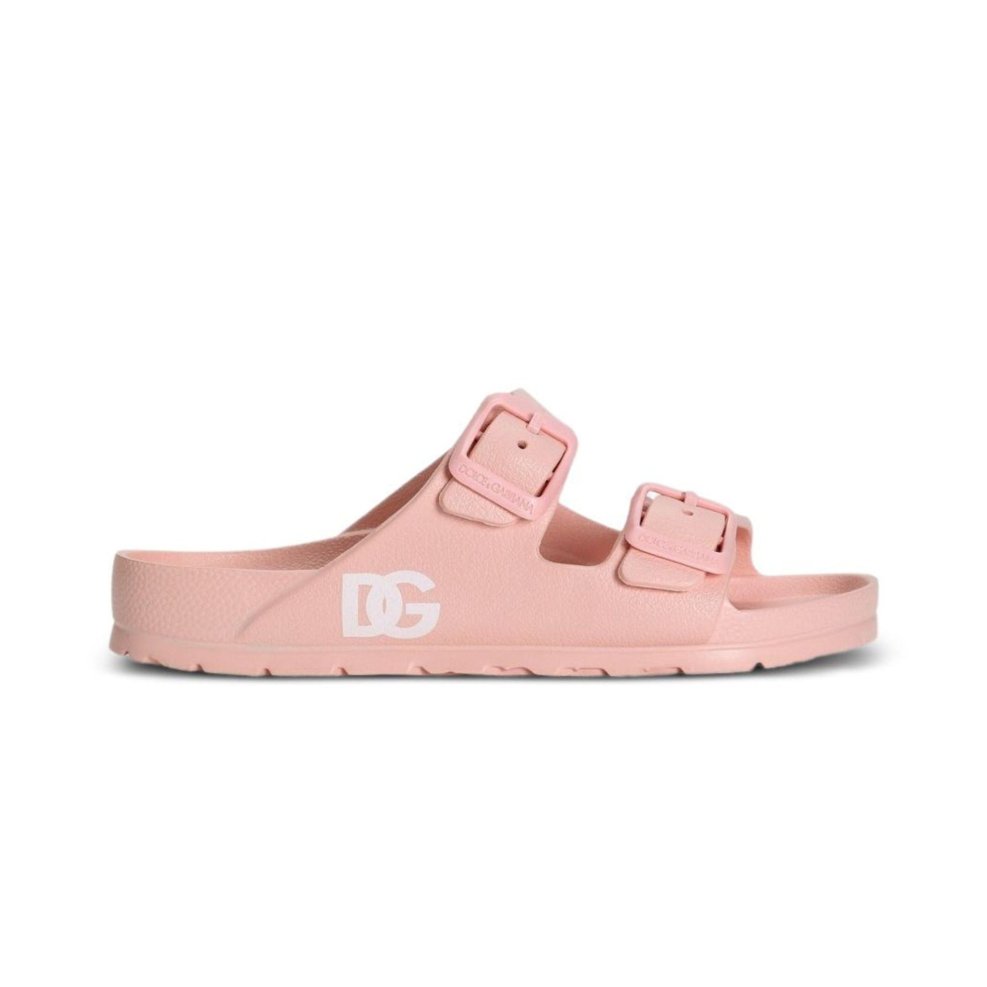 Ciabatte per bambina Dolce & Gabbana Kids rosa con doppia fibbia DD0324 A5103 80400 DOLCE & GABBANA KIDS