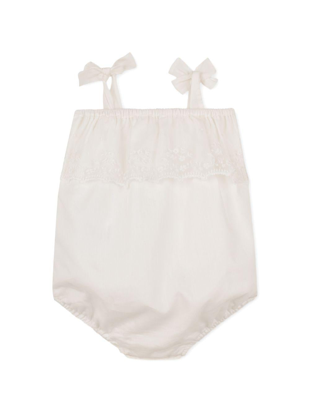 Set tutina e capellino per neonata Chloé Kids bianco con finiture in pizzo C20930 117 CHLOE' KIDS