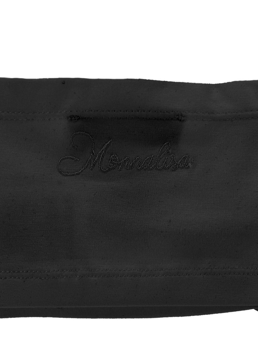 Top per bambina Monnalisa nero con dettaglio fiocco ricamato 17G302 7043 0050 MONNALISA KIDS