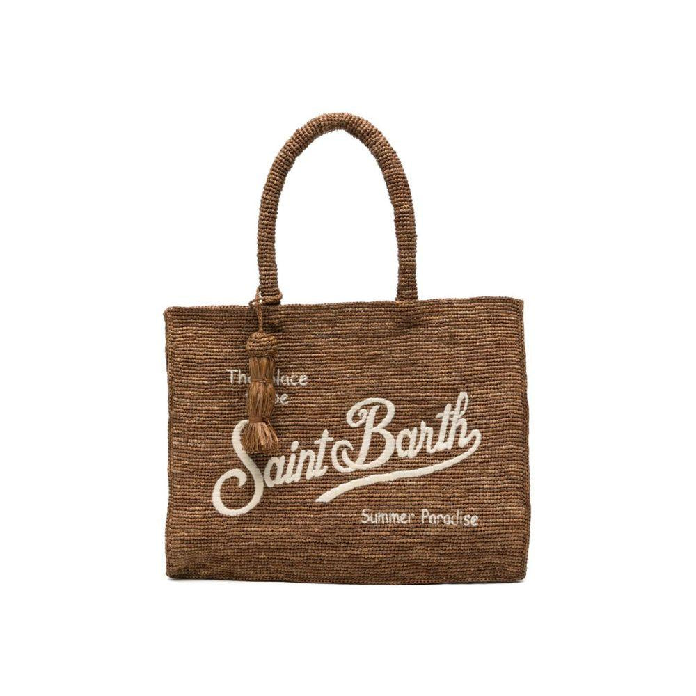 Borsa Vanity in rafia MC2 Saint Barth marrone con dettaglio nappa VANI013 00452L MC2 ST. BARTH KIDS