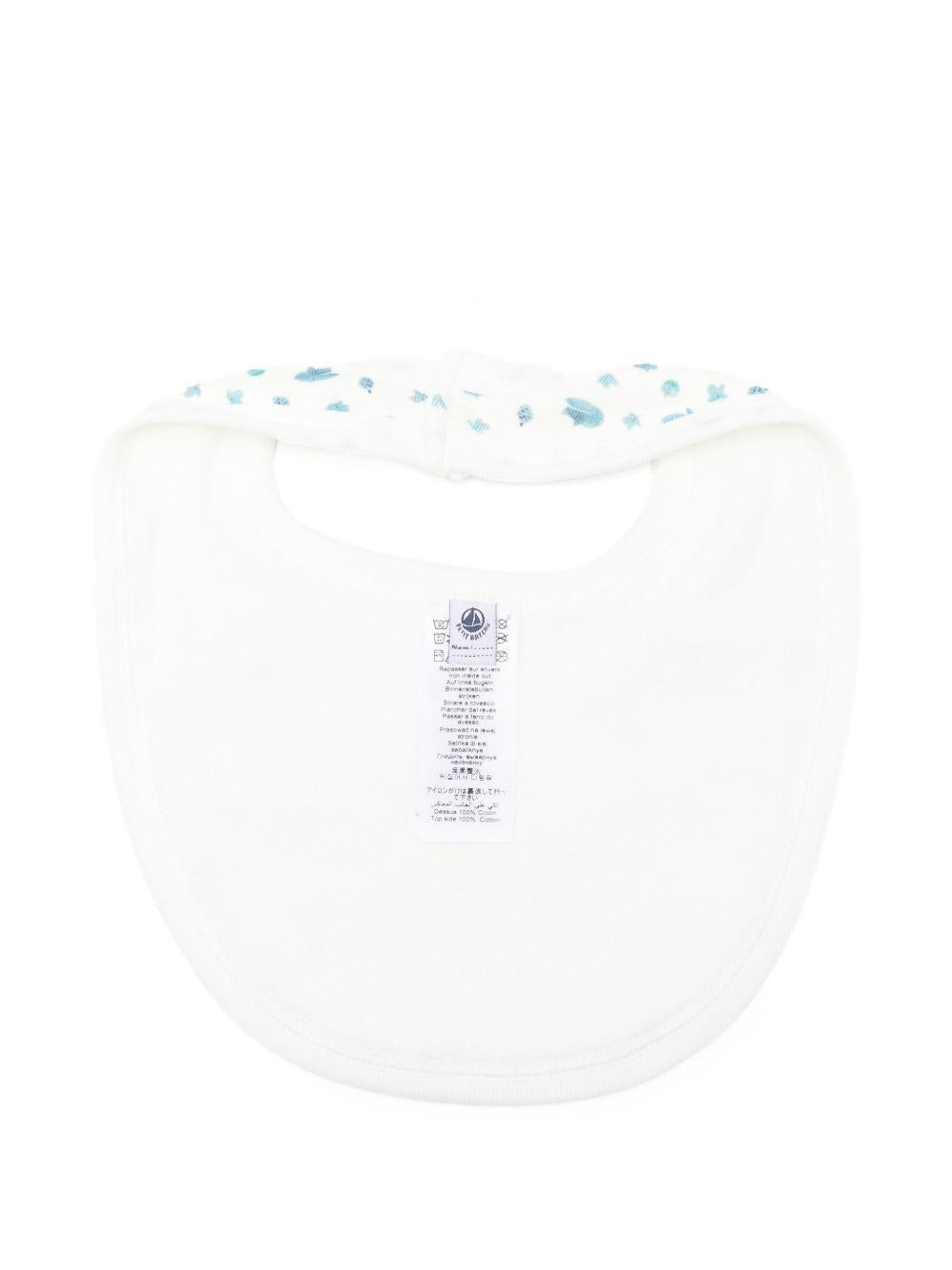 Bavaglino per neonato Petit Bateau Kids bianco con stampa grafica A0GPR 01 PETIT BATEAU KIDS