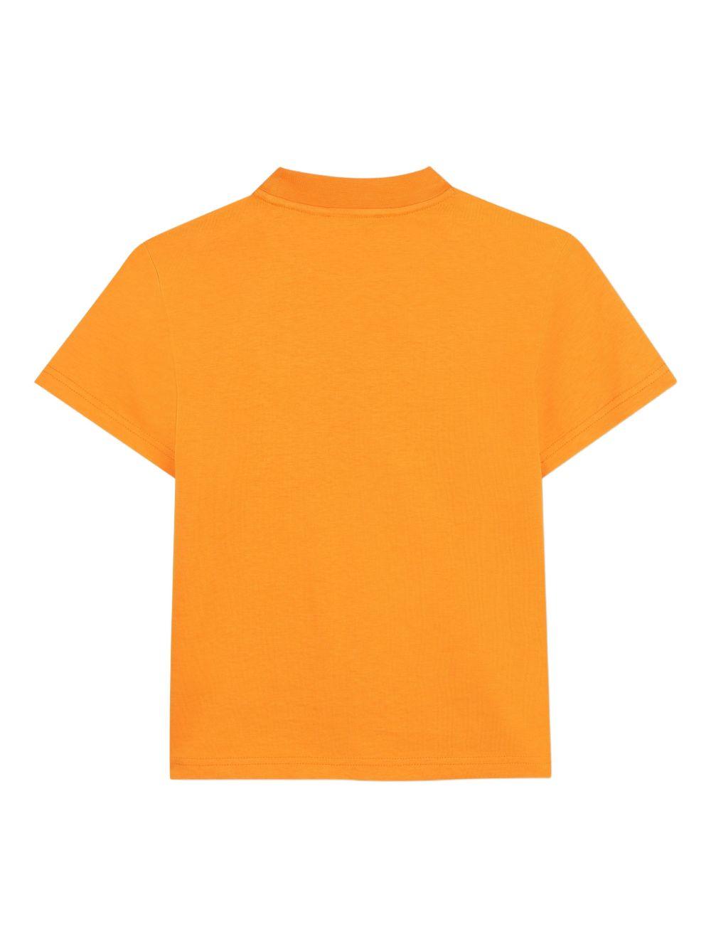 T-shirt per bambino Dkny Kids arancione con dettaglio logo sul davanti D62550 423 DKNY KIDS