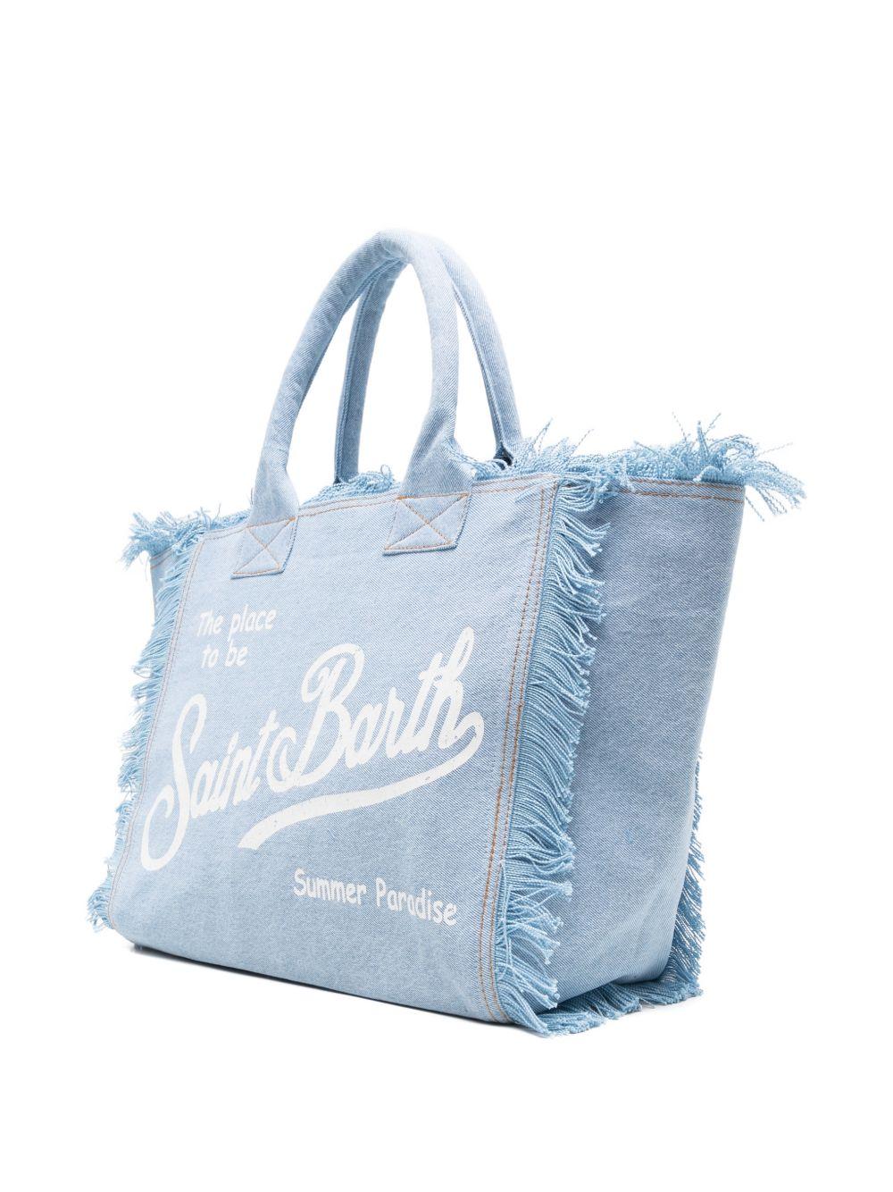 Borsa Vanity MC2 Saint Barth azzurra con logo sul davanti VANI001 00426L MC2 ST. BARTH