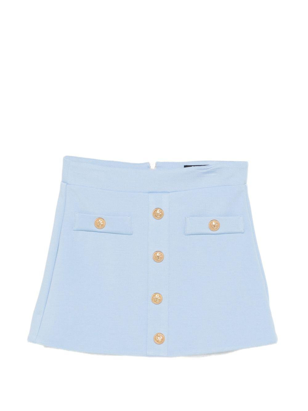 Gonna per bambina Balmain Kids azzurra con dettagli bottoni BY7A71 J0371 652 BALMAIN KIDS