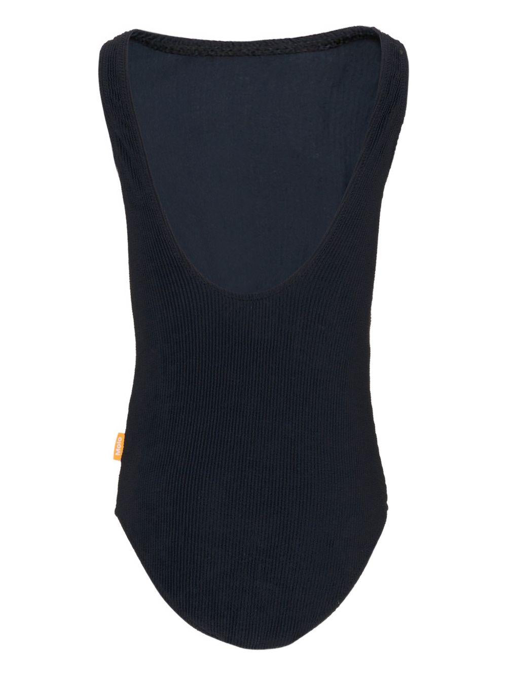 Costume intero per bambina Molo nero con trama a coste 8NOSP501 0099 MOLO