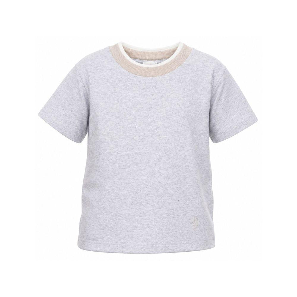 T-shirt per bambino Eleventy Kids grigia con girocollo a contrasto EZ8H11 Z3711 804 ELEVENTY KIDS