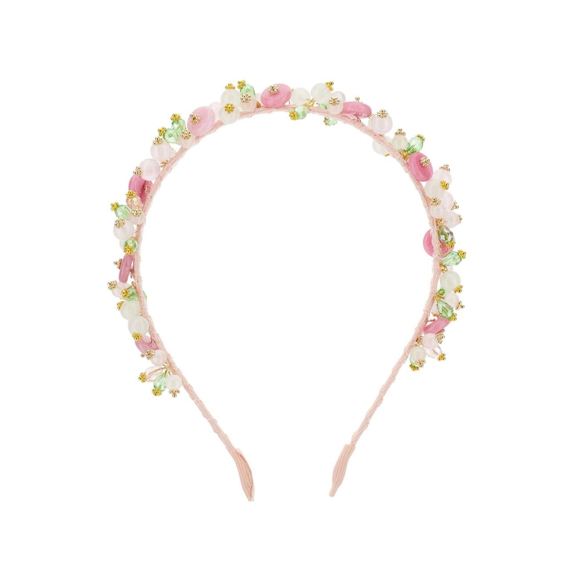 Cerchietto per capelli per bambina Monnalisa rosa con decorazione floreale 79G000 7062 0091 MONNALISA KIDS