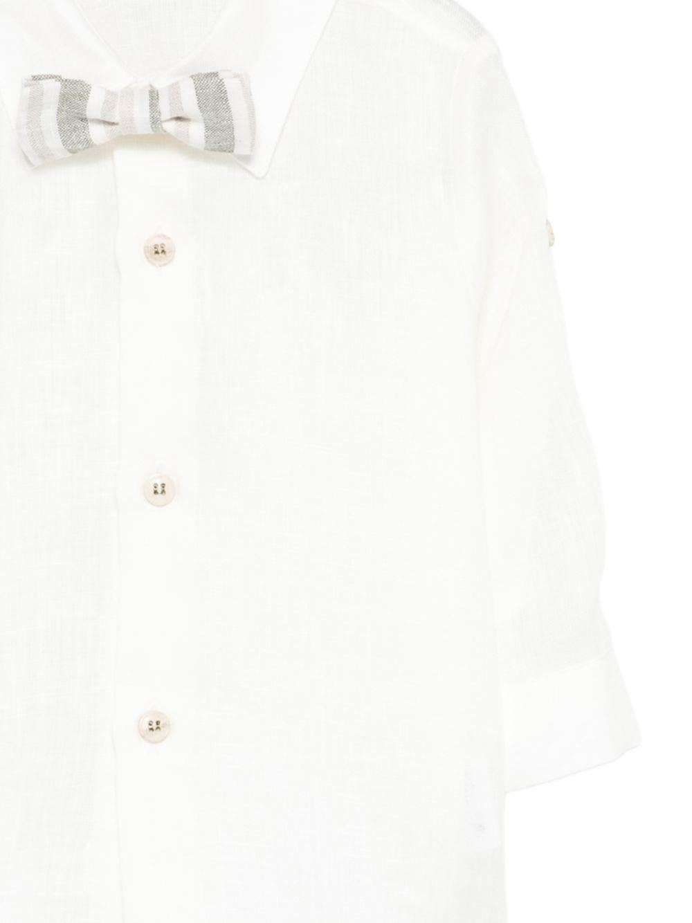 Set camicia con salopette per neonato Colorichiari bianco a righe (3 pezzi)<BR/><BR/> MN308410 4878 35 COLORICHIARI KIDS