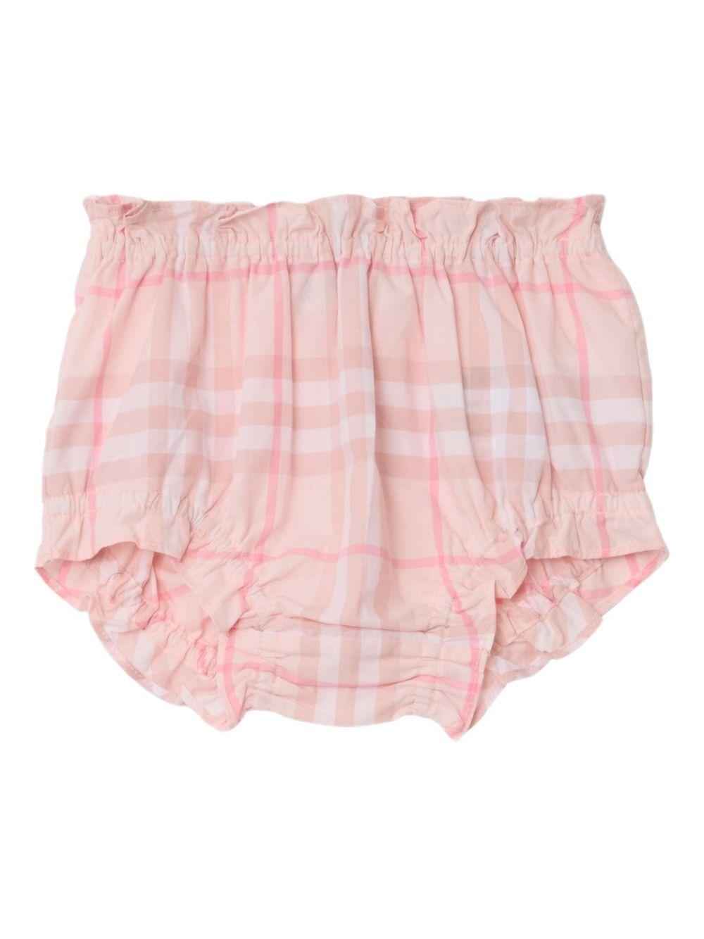 Set abito e culotte per neonata Burberry Kids rosa con motivo a quadri 8117519 A2217 BURBERRY KIDS
