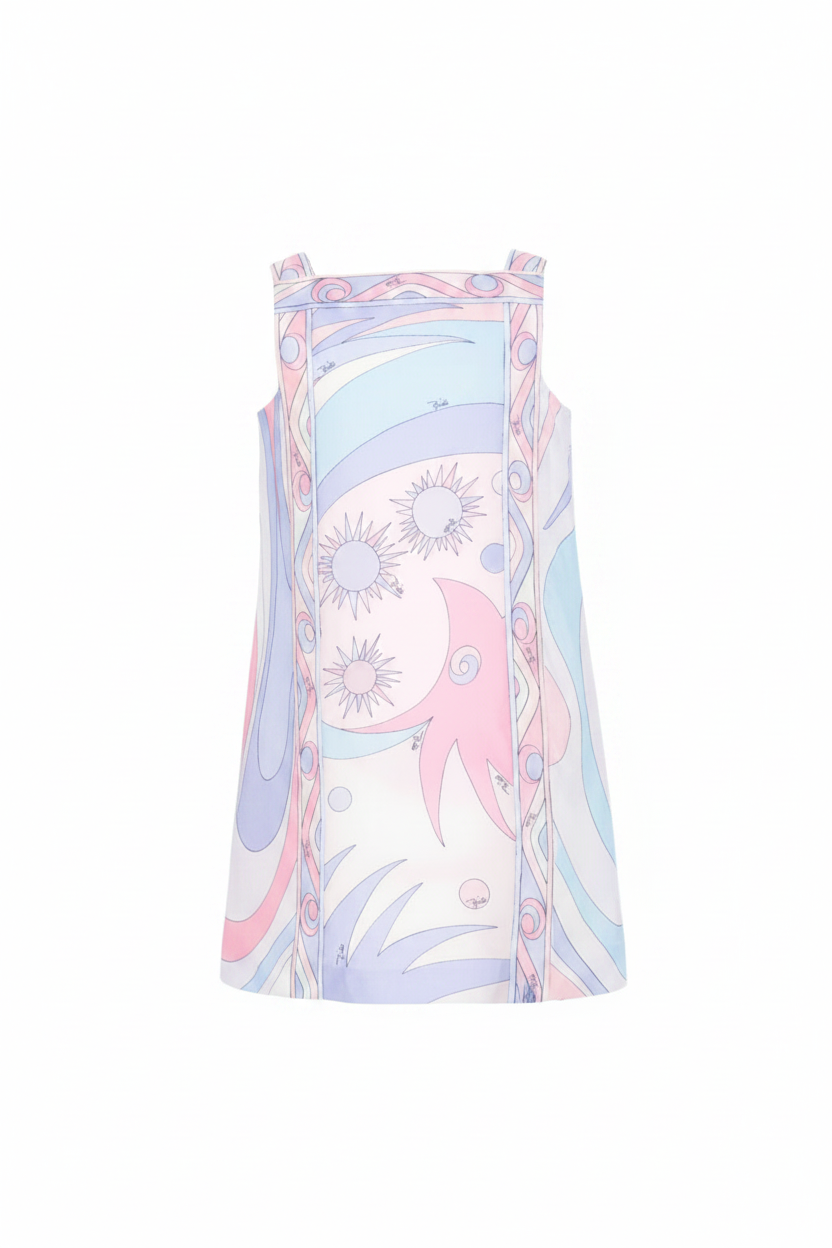 Abito per bambina Pucci Junior rosa chiaro con scollo quadrato PY1C72 S0237 508LI EMILIO PUCCI JUNIOR