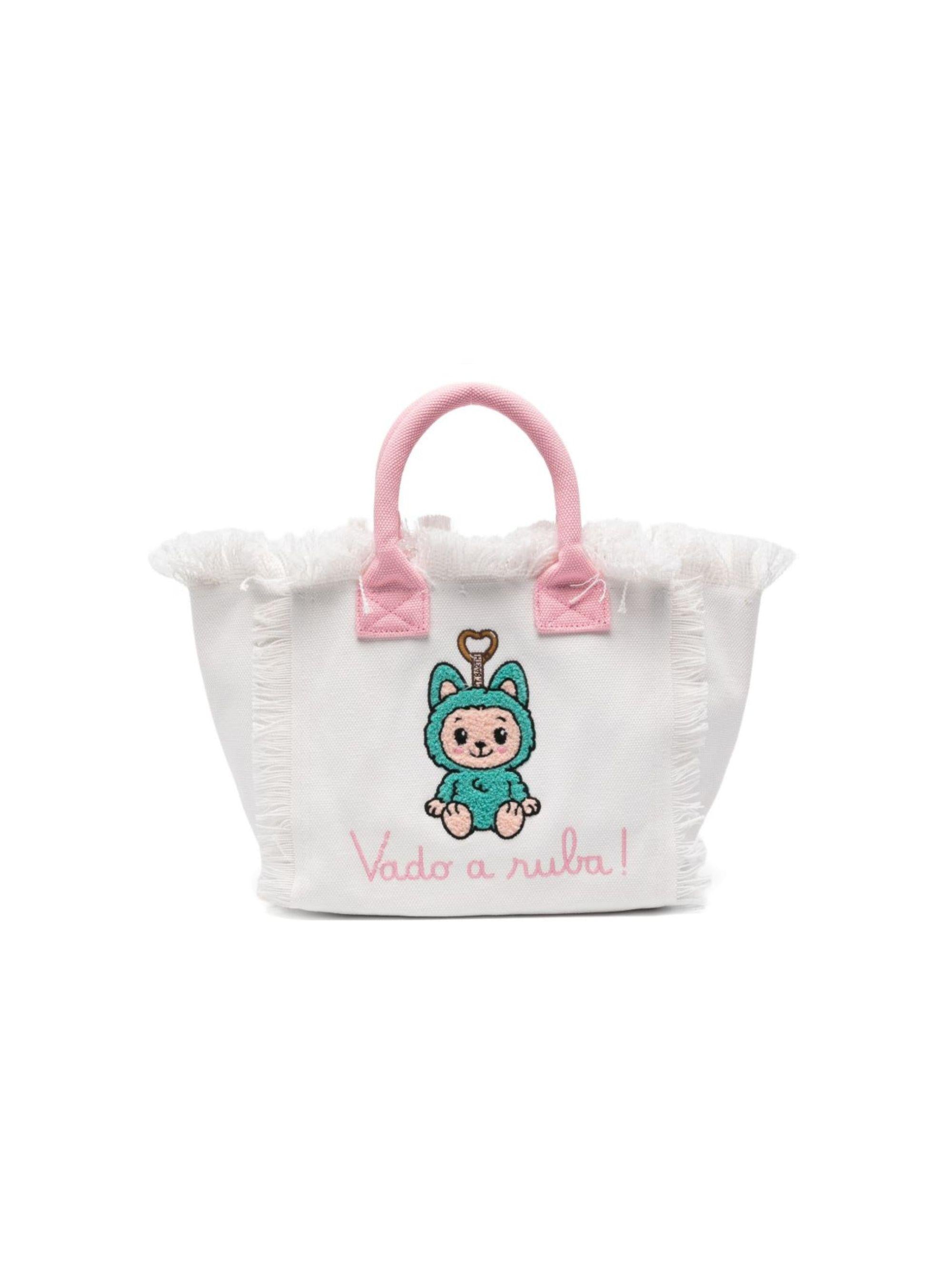 Borsa Colette MC2 Saint Barth bianca con ricamo Labubu COL0001 02634L MC2 ST. BARTH KIDS