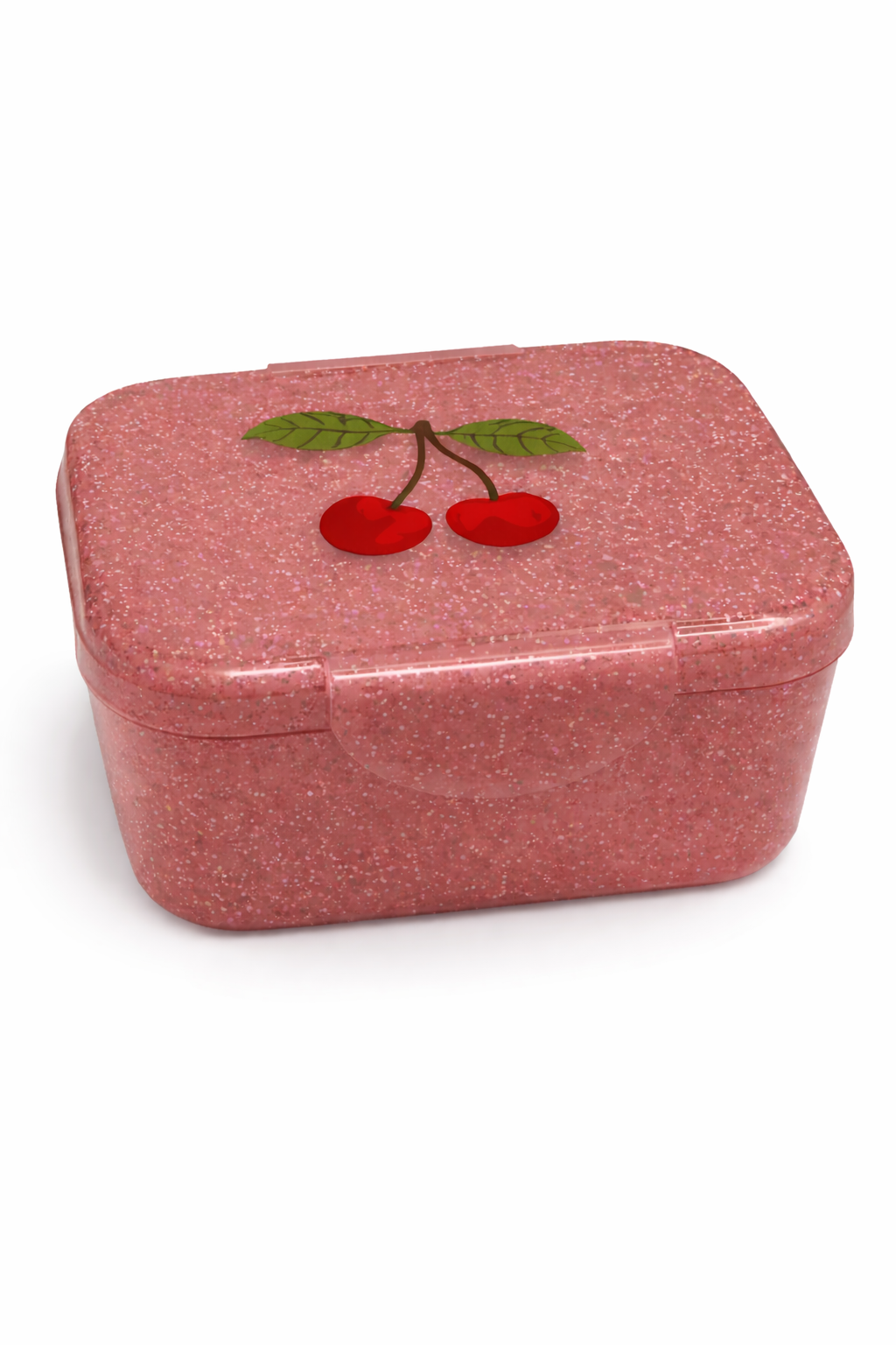 Box portapranzo per bambina Konges Slojd rosa con dettagli glitter KS105456 CHERRY GLITTER KONGES SLOJD